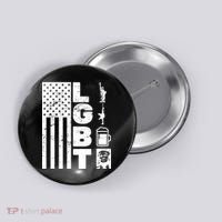 LGBT Flag Liberty Guns Beer Donald Trump  Button thumb 0