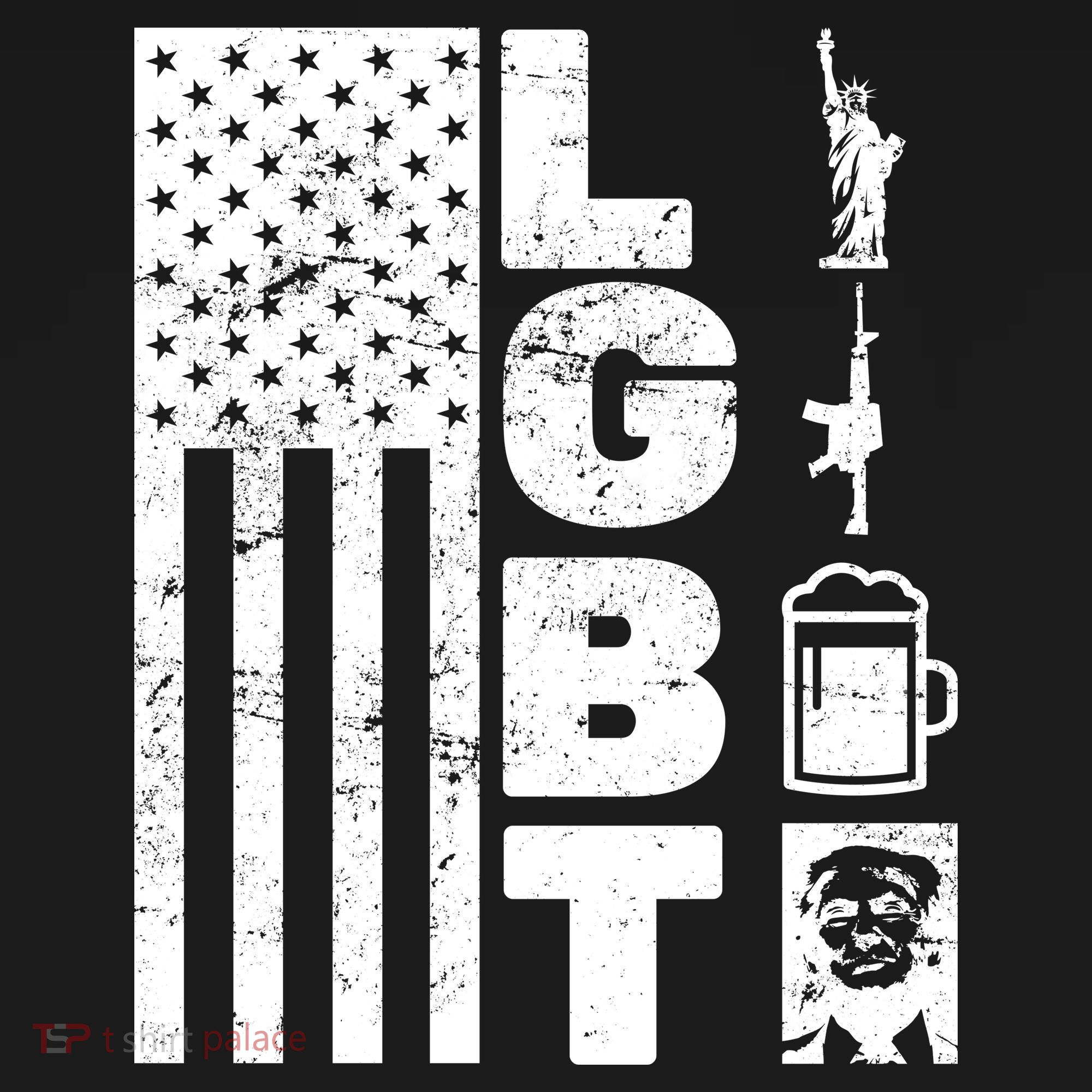 LGBT Flag Liberty Guns Beer Donald Trump  Button