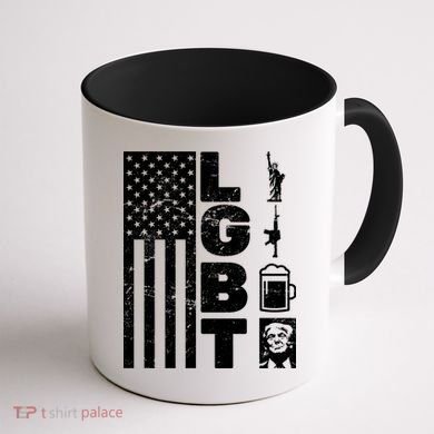 LGBT Flag Liberty Guns Beer Donald Trump  Coffee Mug back