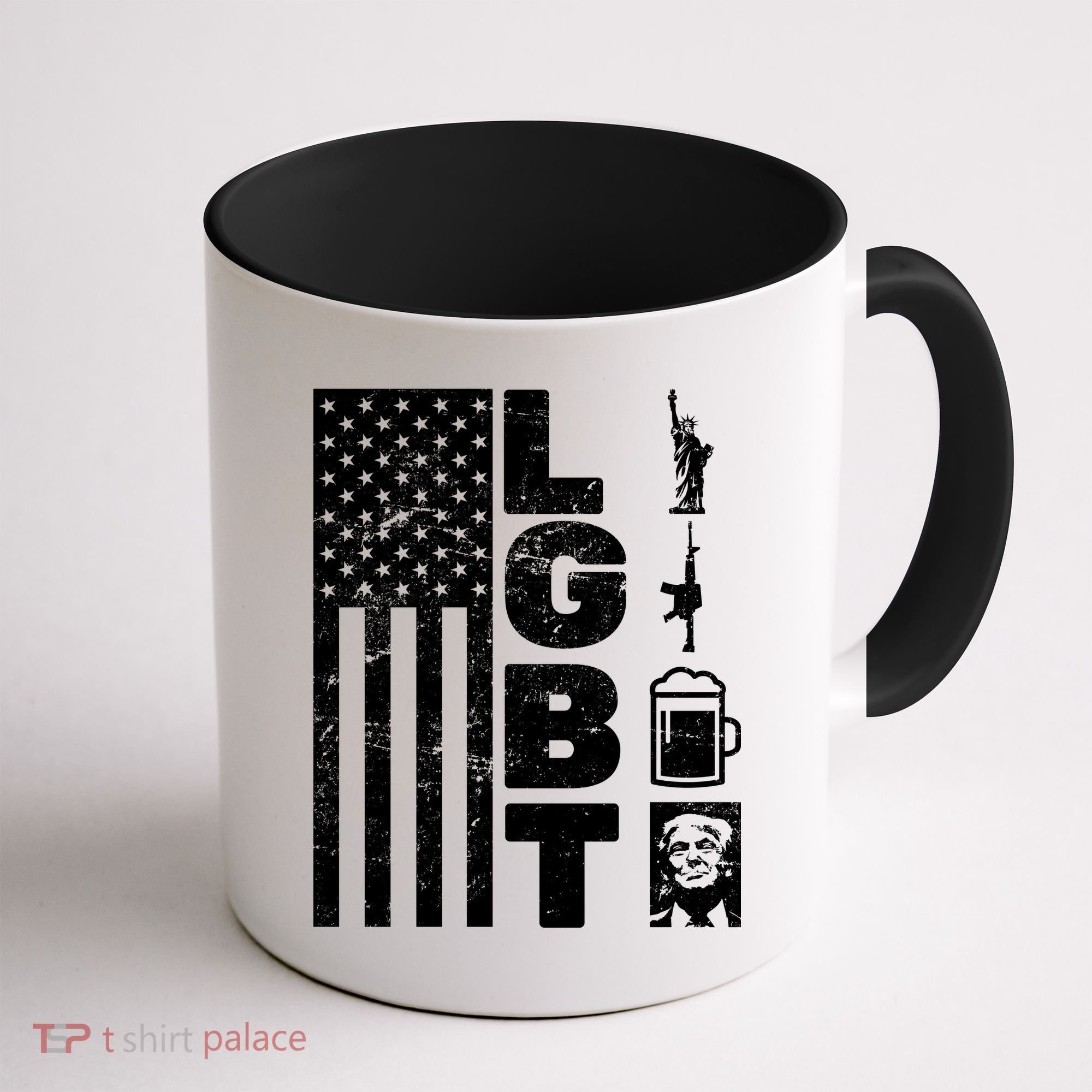 LGBT Flag Liberty Guns Beer Donald Trump  Coffee Mug