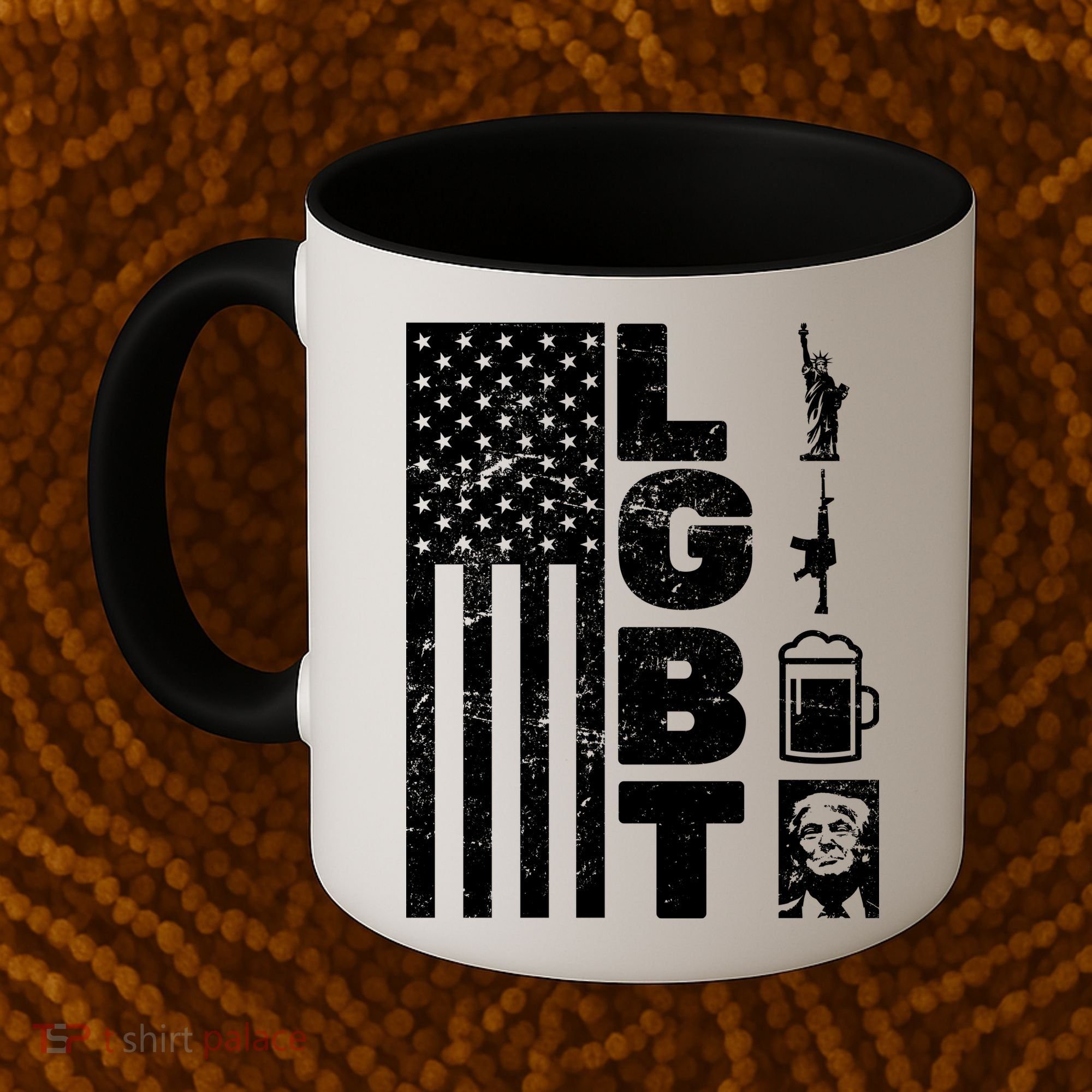 LGBT Flag Liberty Guns Beer Donald Trump  Coffee Mug