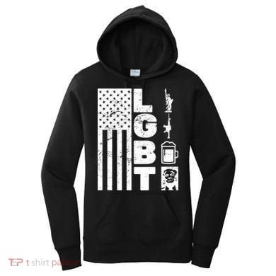 LGBT Flag Liberty Guns Beer Donald Trump  Women's Hoodie