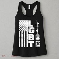 LGBT Flag Liberty Guns Beer Donald Trump  Women's Tank Top thumb 3