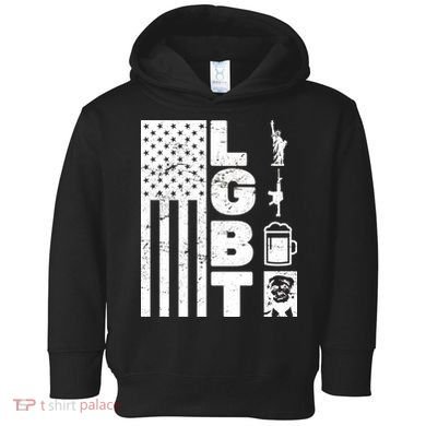 LGBT Flag Liberty Guns Beer Donald Trump  Toddler Hoodie
