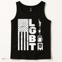 LGBT Flag Liberty Guns Beer Donald Trump  Tank Top thumb 2