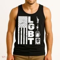 LGBT Flag Liberty Guns Beer Donald Trump  Tank Top thumb 3