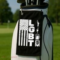 LGBT Flag Liberty Guns Beer Donald Trump  Golf Towel thumb 2