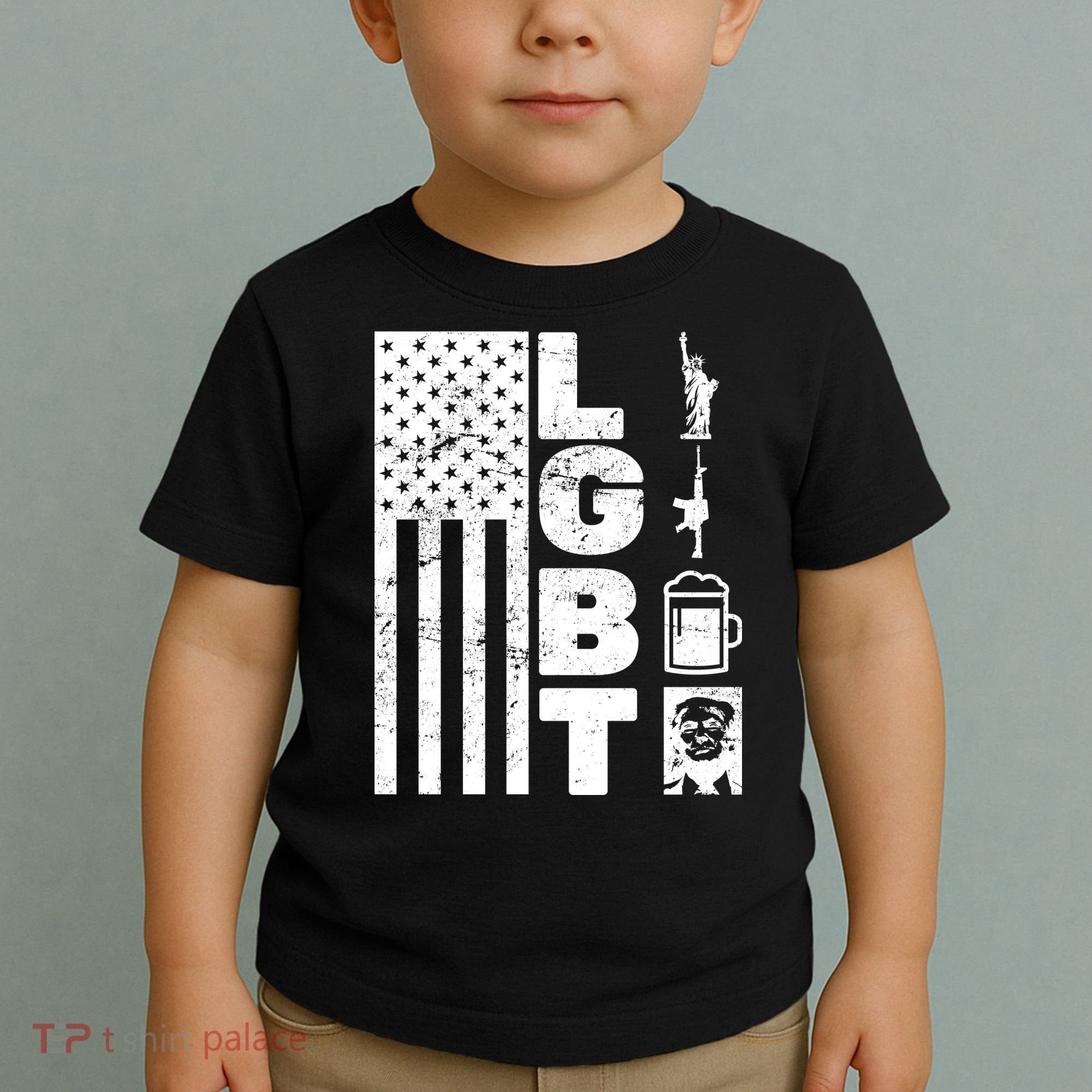 LGBT Flag Liberty Guns Beer Donald Trump  Toddler T-Shirt