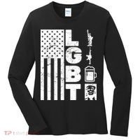 LGBT Flag Liberty Guns Beer Donald Trump  Women's Long Sleeve Shirt thumb 0