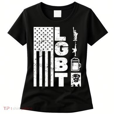 LGBT Flag Liberty Guns Beer Donald Trump  Women's T-Shirt