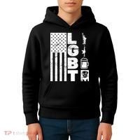 LGBT Flag Liberty Guns Beer Donald Trump  Kids Hoodie thumb 4