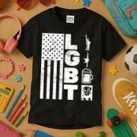 LGBT Flag Liberty Guns Beer Donald Trump  Kids T-Shirt thumb 3