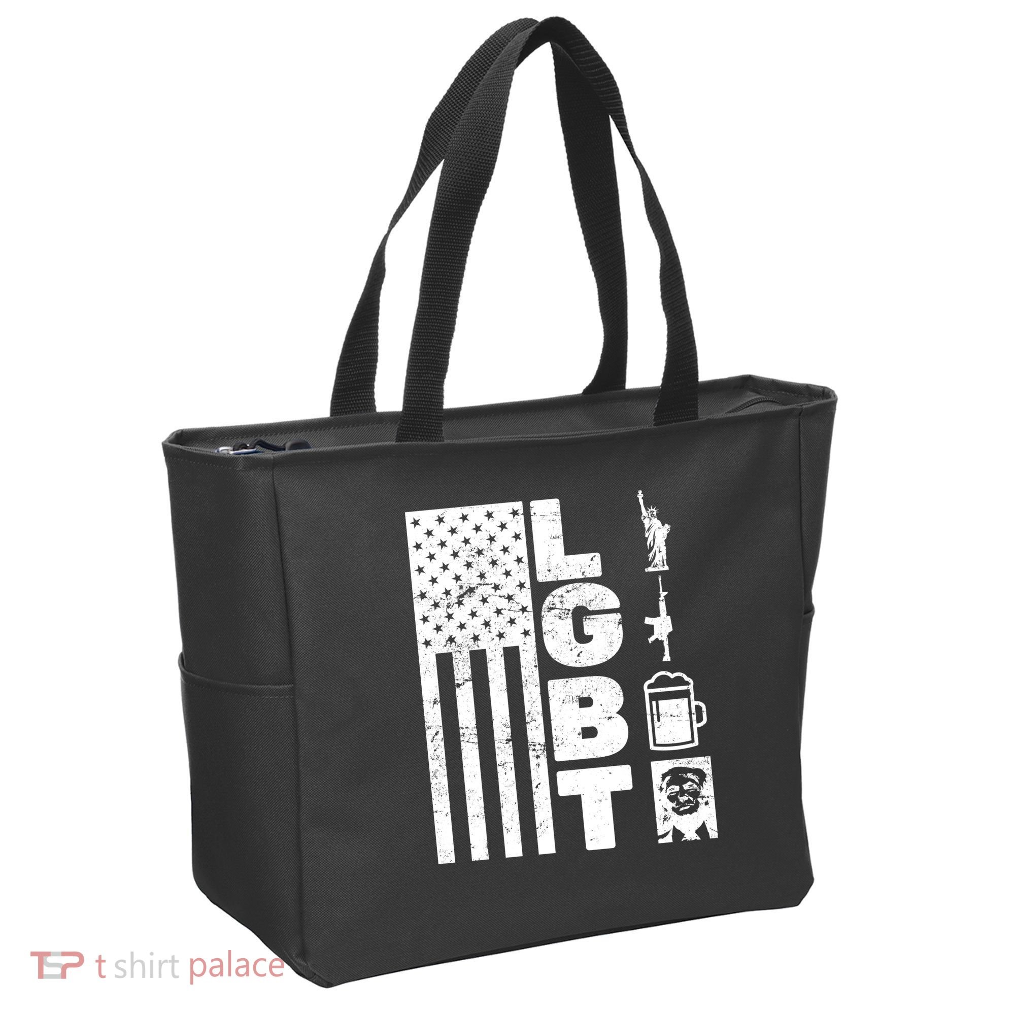 LGBT Flag Liberty Guns Beer Donald Trump  Tote Bag