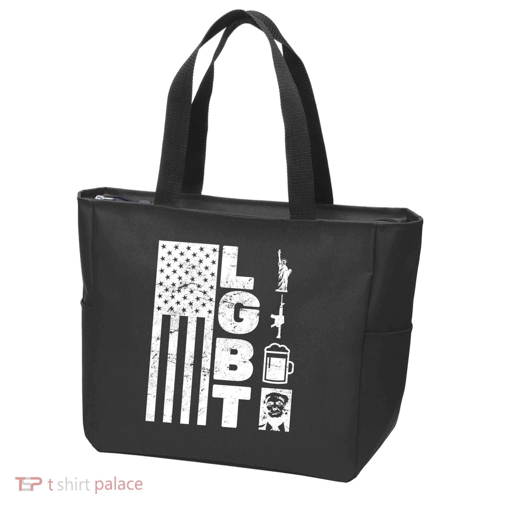 LGBT Flag Liberty Guns Beer Donald Trump  Tote Bag