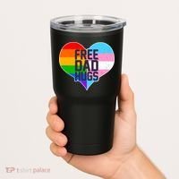 LGBT Free Dad Hugs Heart Tumbler thumb 2