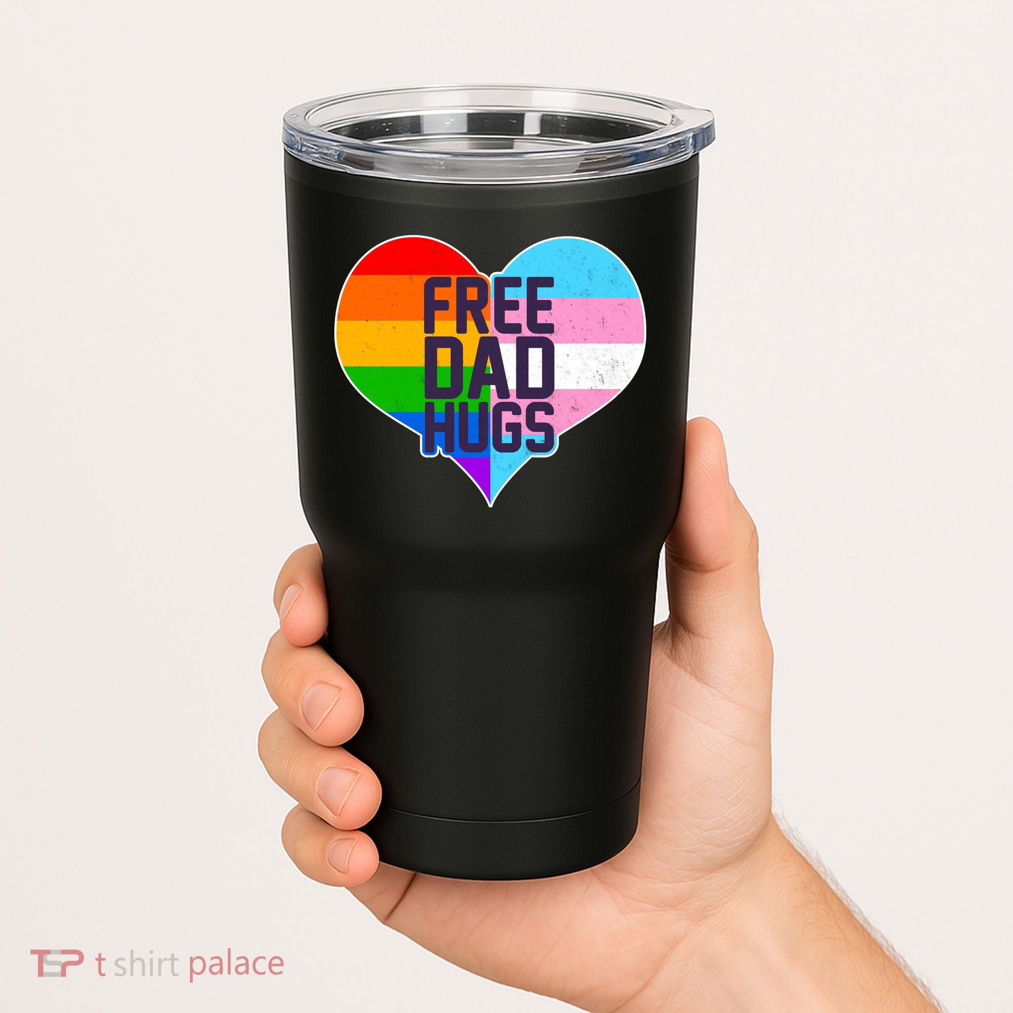 LGBT Free Dad Hugs Heart Tumbler