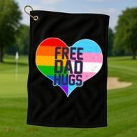 LGBT Free Dad Hugs Heart Golf Towel thumb 1