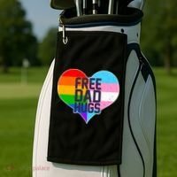 LGBT Free Dad Hugs Heart Golf Towel thumb 2