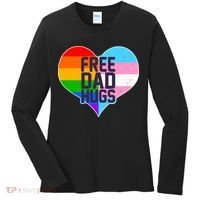 LGBT Free Dad Hugs Heart Women's Long Sleeve Shirt thumb 0