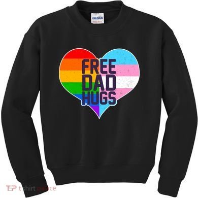 LGBT Free Dad Hugs Heart Kids Sweatshirt