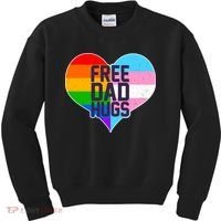 LGBT Free Dad Hugs Heart Kids Sweatshirt thumb 0