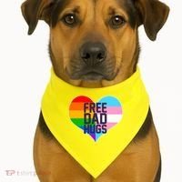 LGBT Free Dad Hugs Heart USA-Made Doggie Bandana thumb 1