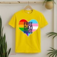 LGBT Free Dad Hugs Heart T-Shirt thumb 2