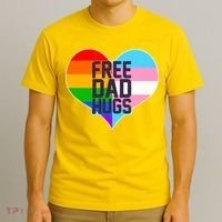 LGBT Free Dad Hugs Heart T-Shirt thumb 3