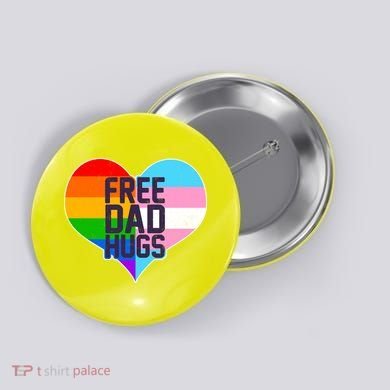 LGBT Free Dad Hugs Heart Button