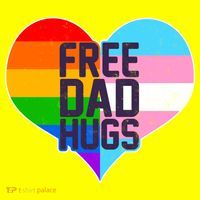 LGBT Free Dad Hugs Heart Button thumb 1