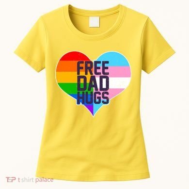 LGBT Free Dad Hugs Heart Women's T-Shirt