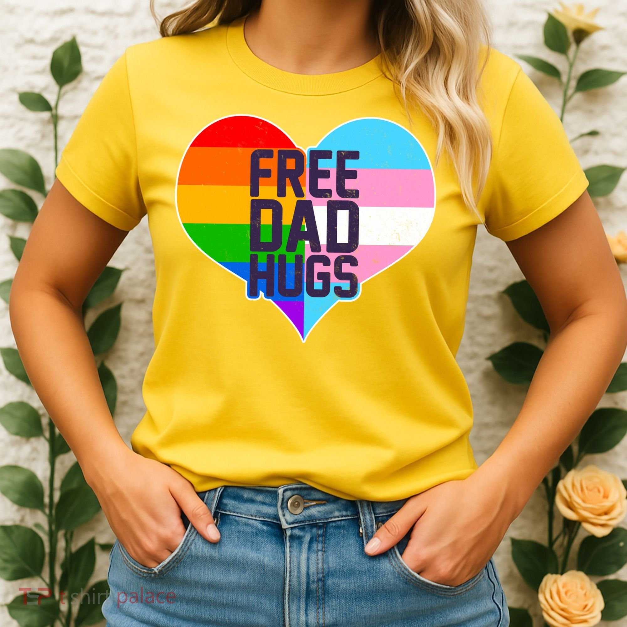 LGBT Free Dad Hugs Heart Women's T-Shirt