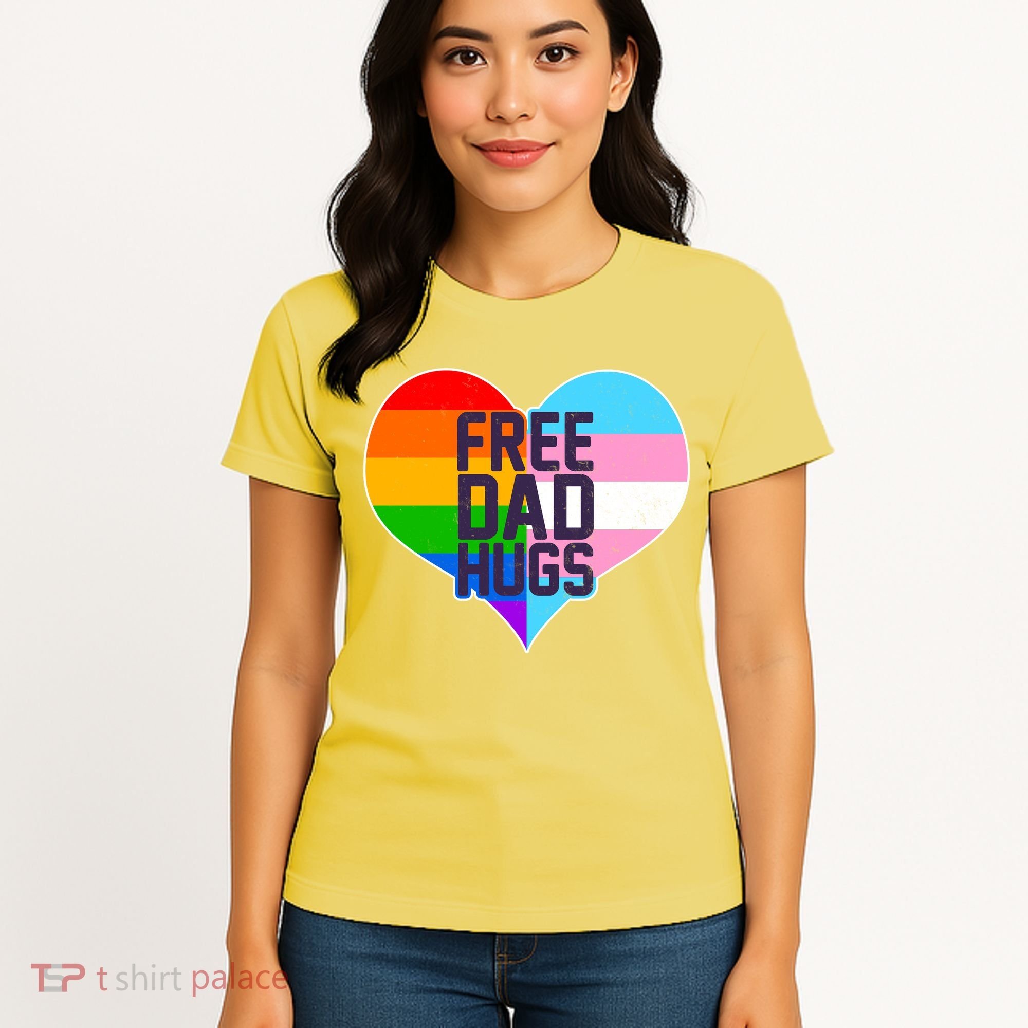 LGBT Free Dad Hugs Heart Women's T-Shirt
