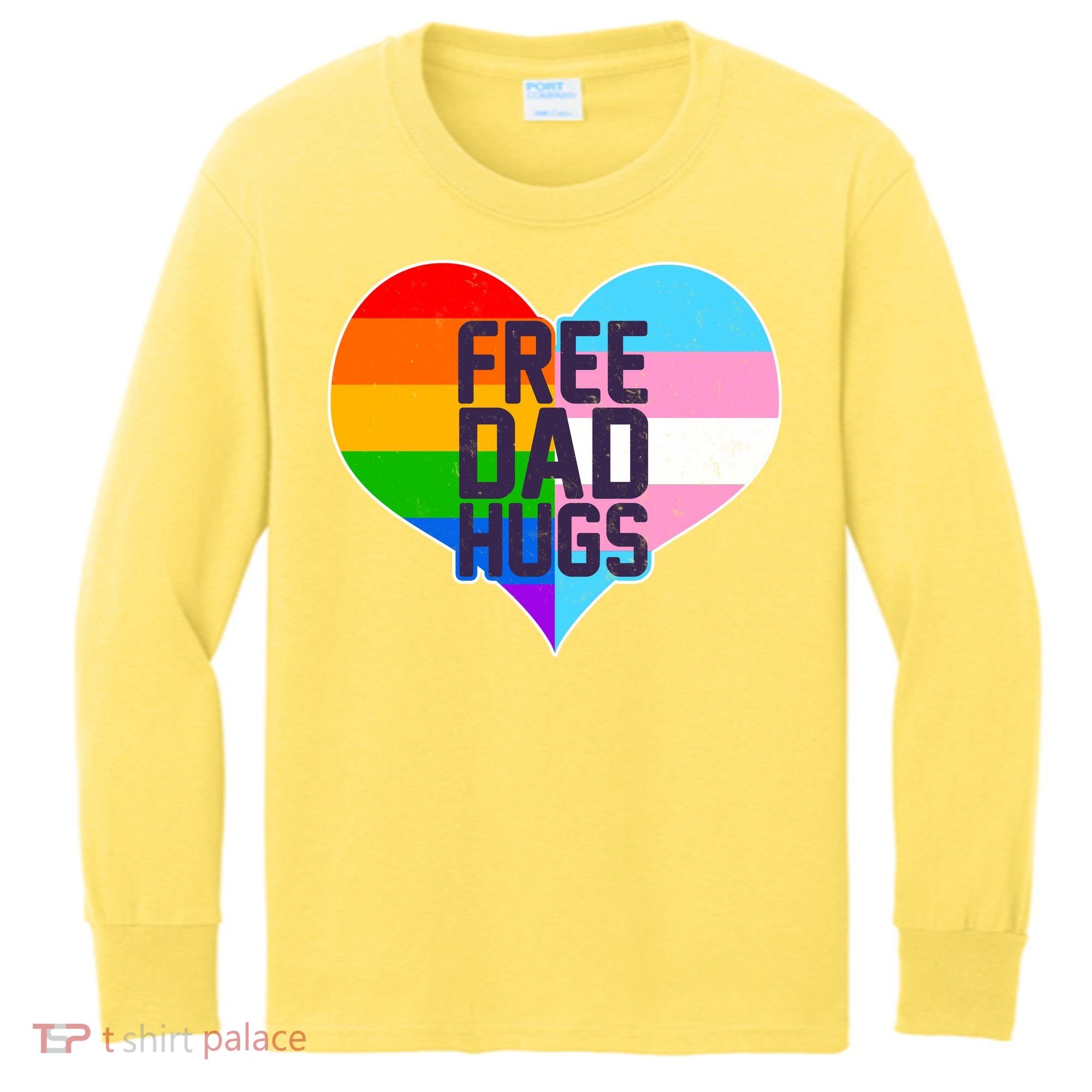 LGBT Free Dad Hugs Heart Kids Long Sleeve Shirt
