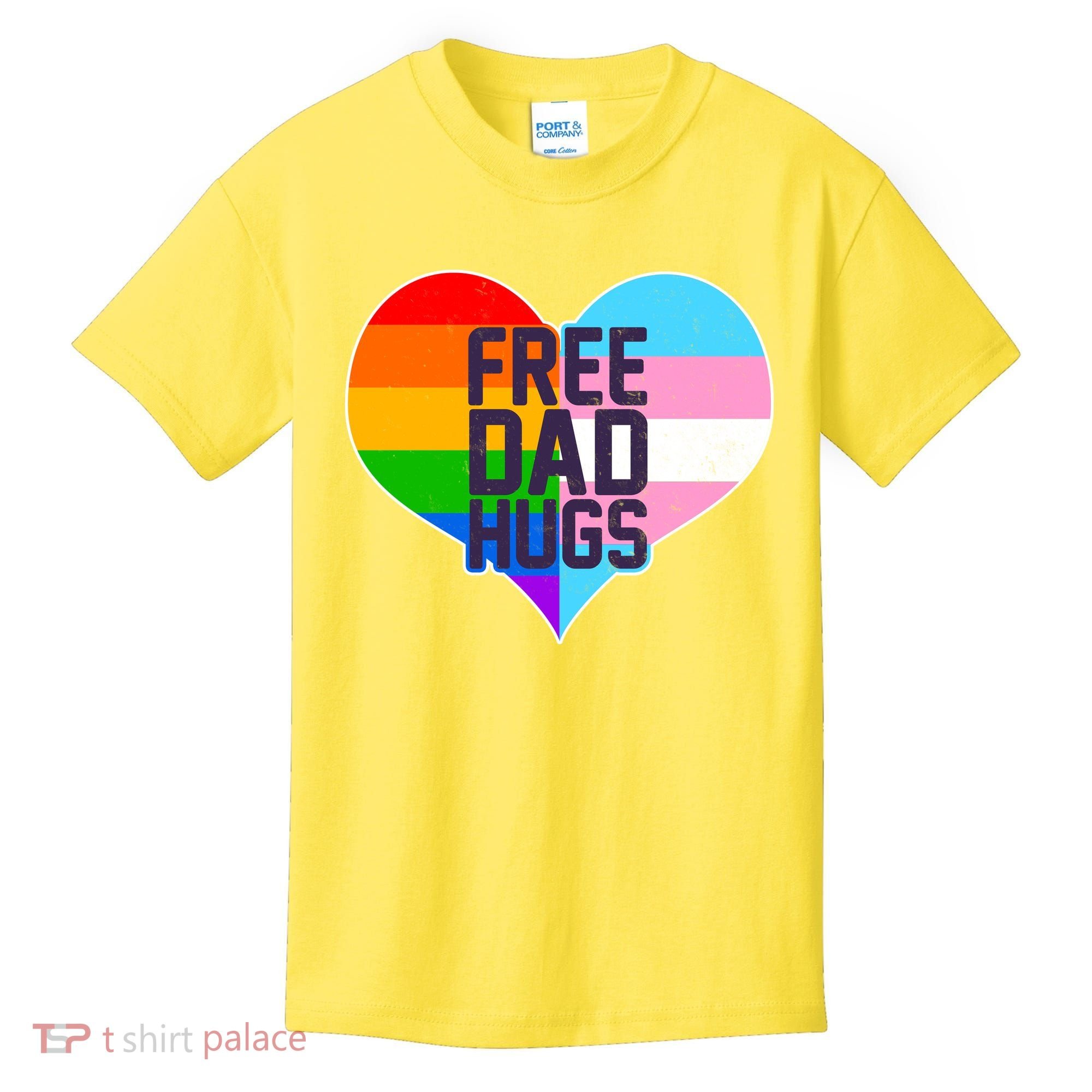 LGBT Free Dad Hugs Heart Kids T-Shirt