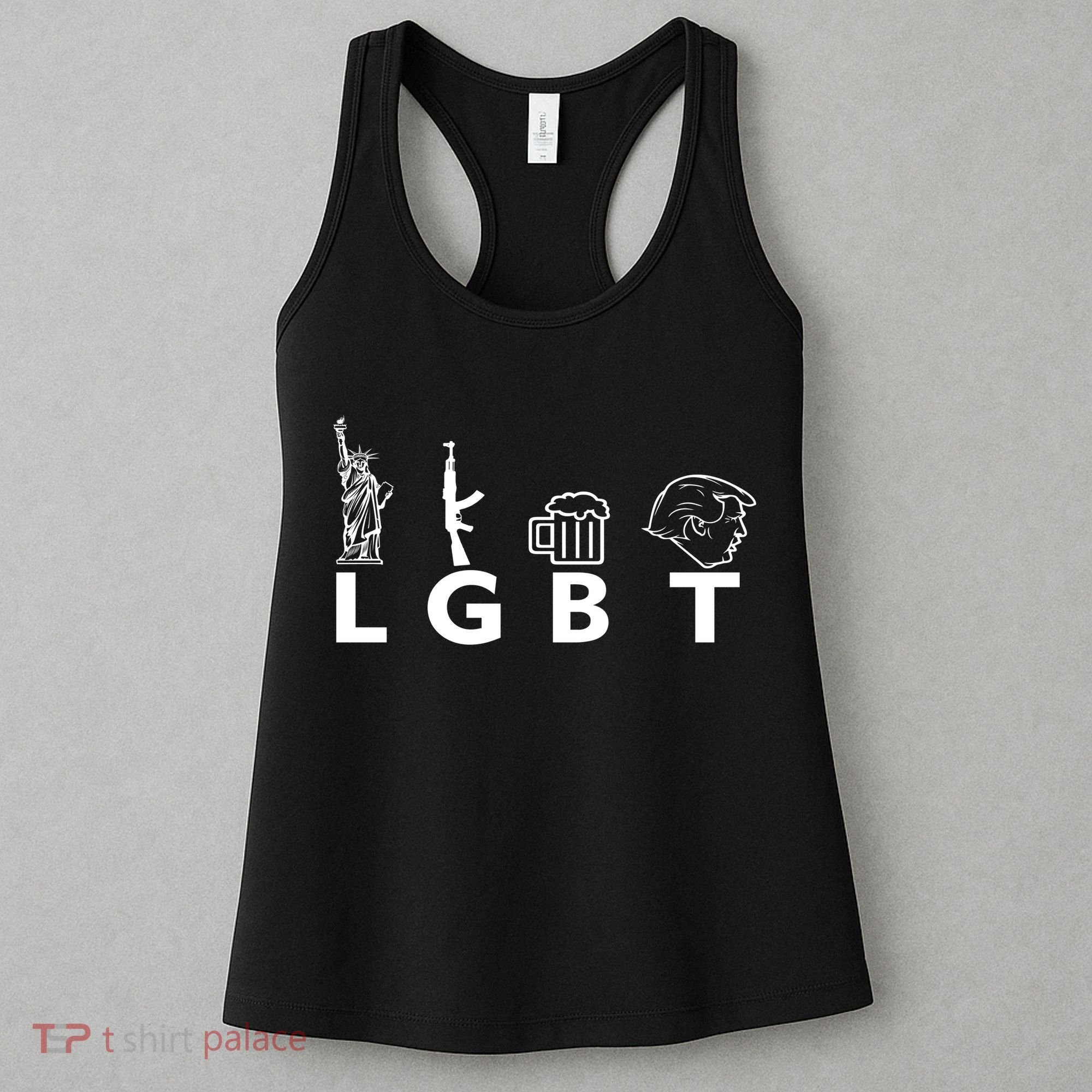 LGBT Lady Liberty Guns Beer Trump Donald Trump Women's Tank Top