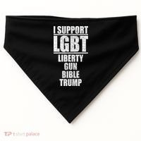 LGBT Liberty Gun Bible Trump USA-Made Doggie Bandana thumb 0