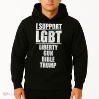 LGBT Liberty Gun Bible Trump Hoodie thumb 2