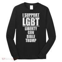 LGBT Liberty Gun Bible Trump Long Sleeve Shirt thumb 0