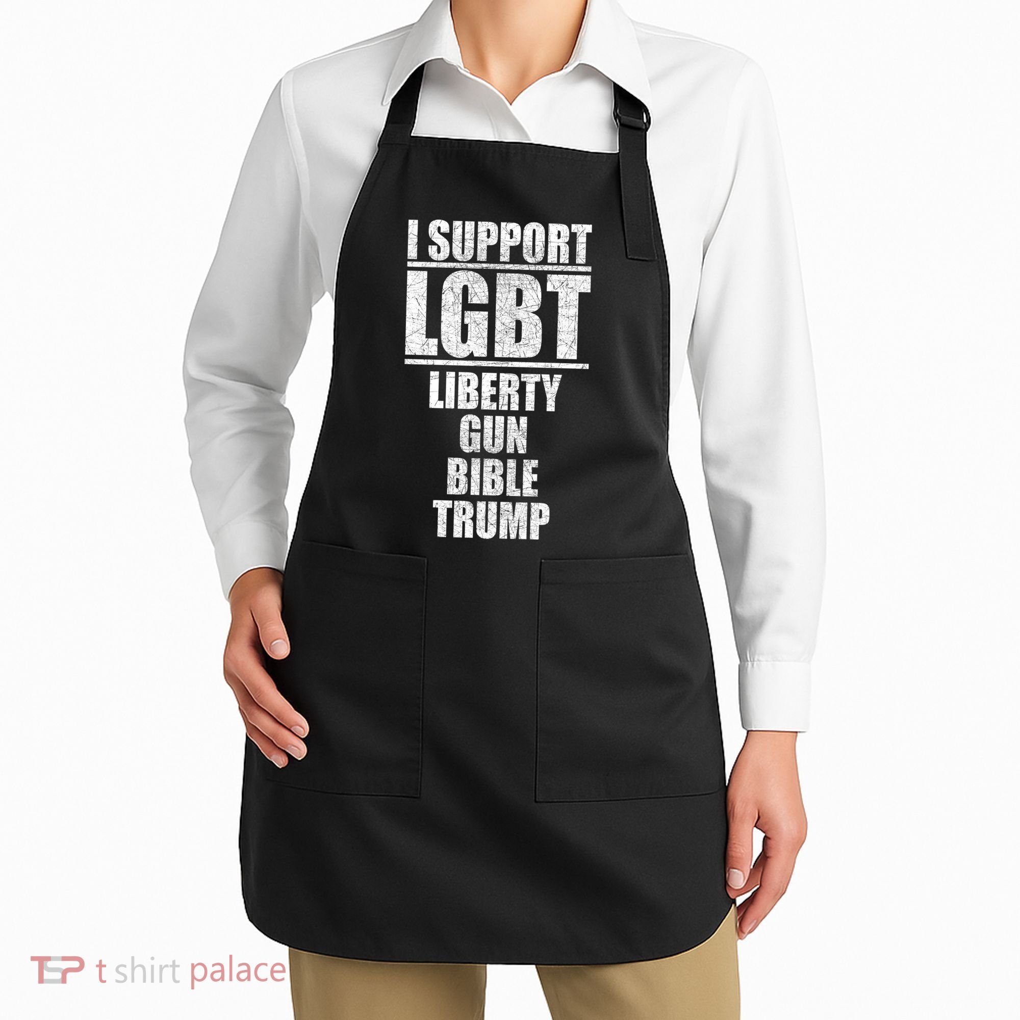 LGBT Liberty Gun Bible Trump Apron