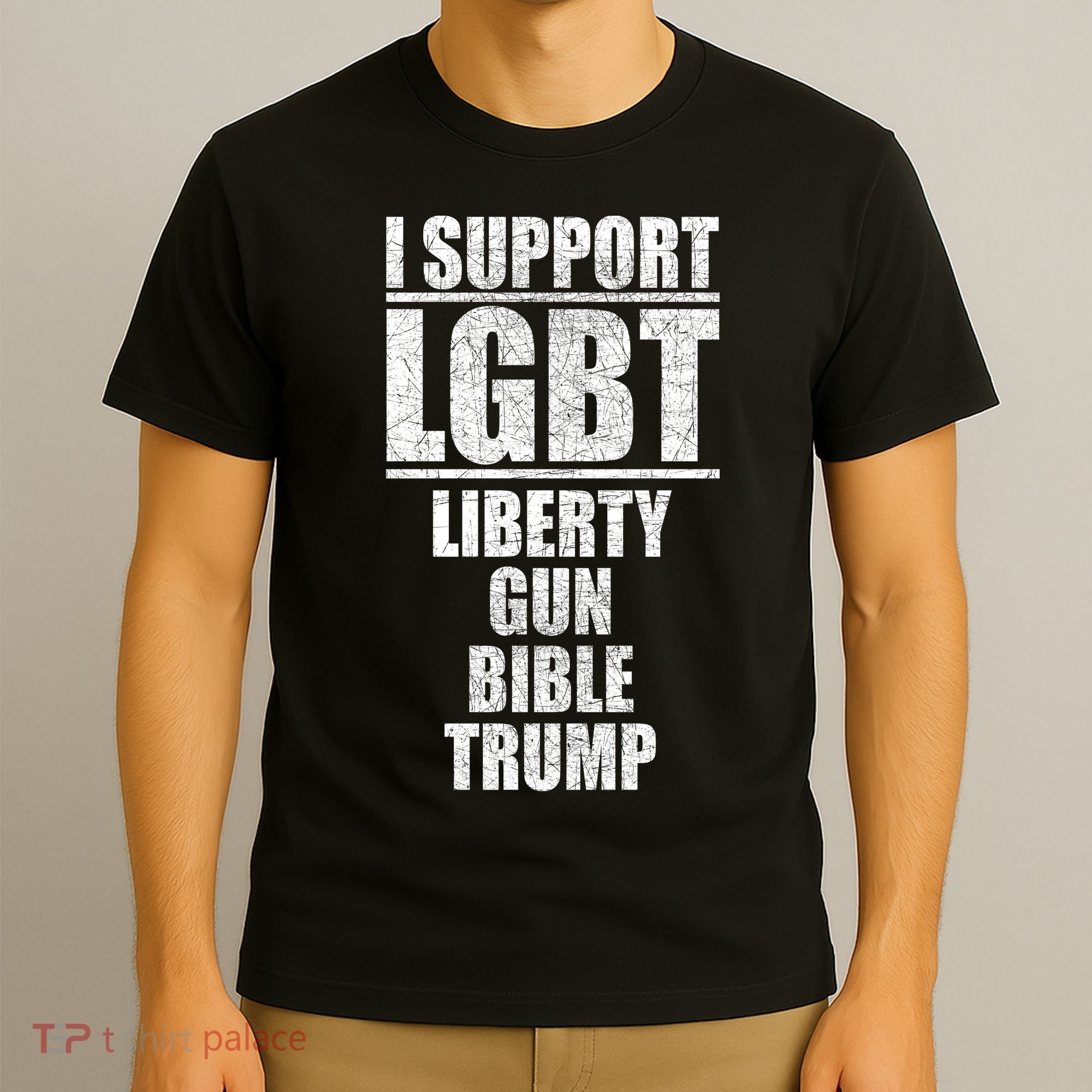 LGBT Liberty Gun Bible Trump T-Shirt