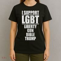 LGBT Liberty Gun Bible Trump T-Shirt thumb 4