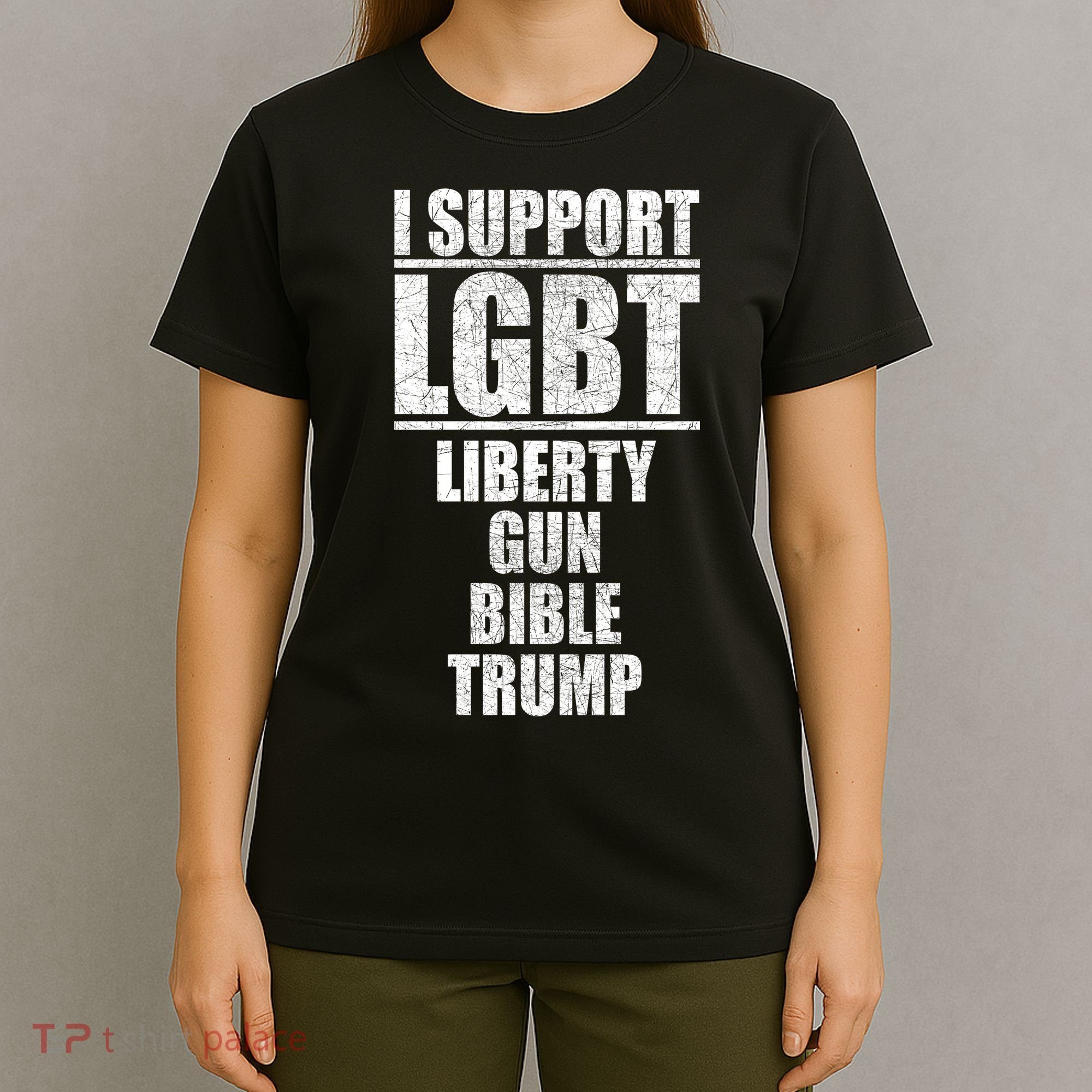 LGBT Liberty Gun Bible Trump T-Shirt