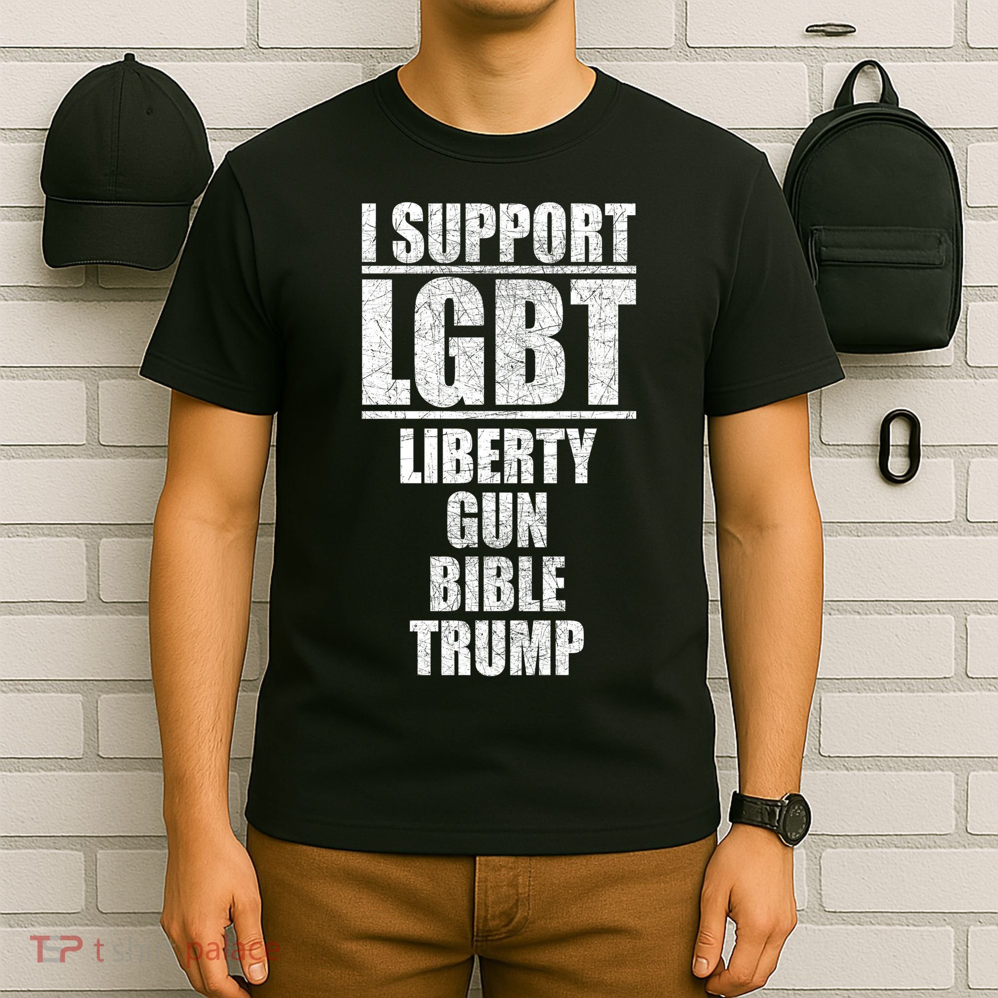 LGBT Liberty Gun Bible Trump T-Shirt