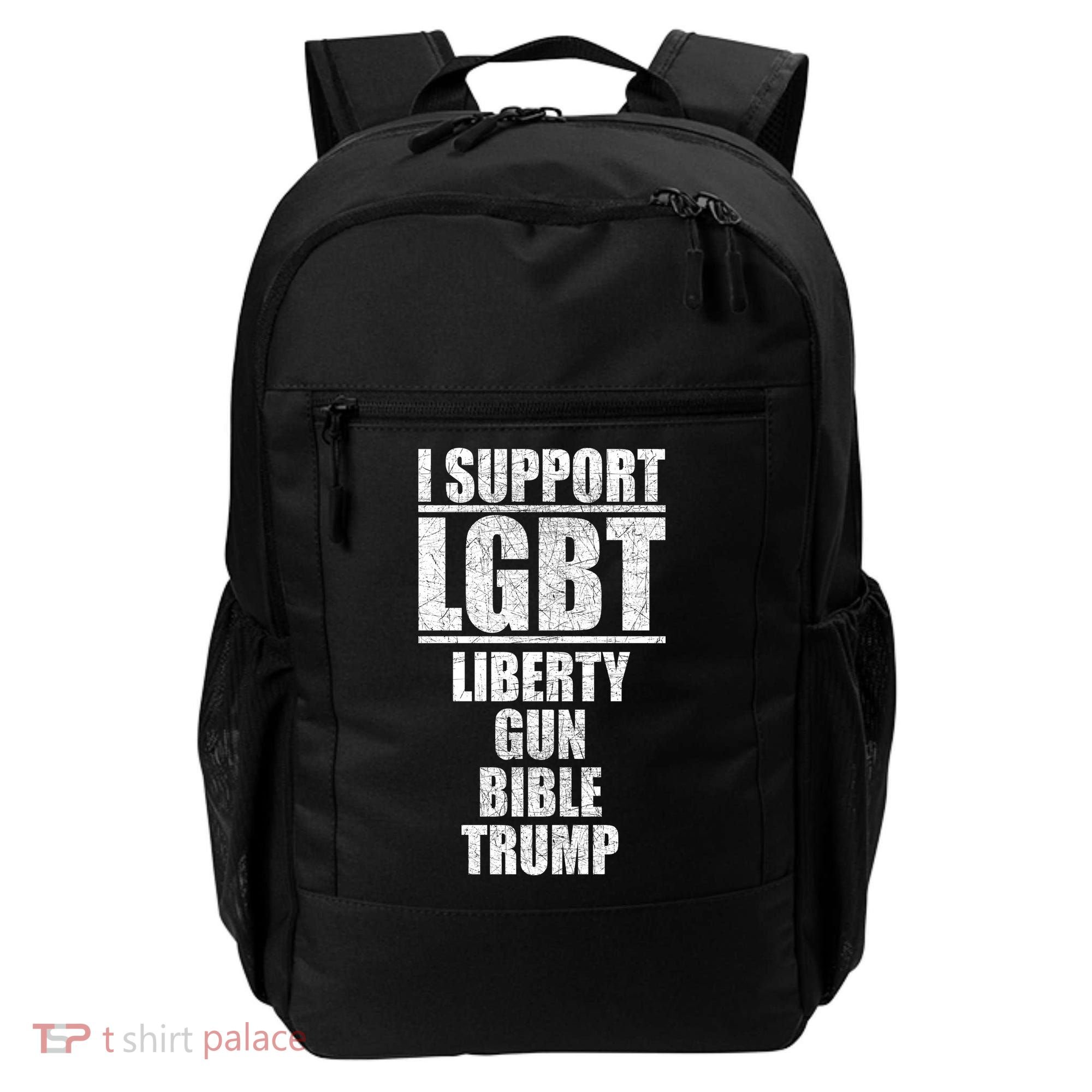 LGBT Liberty Gun Bible Trump Backpack