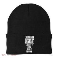 LGBT Liberty Gun Bible Trump Beanie thumb 0