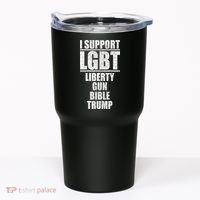 LGBT Liberty Gun Bible Trump Tumbler thumb 0