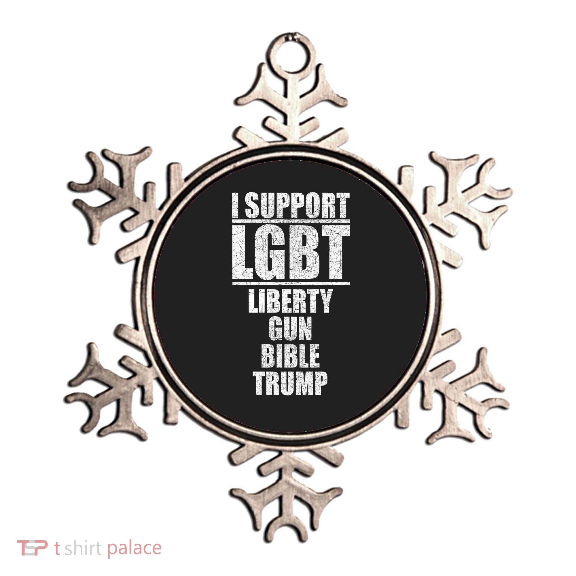 LGBT Liberty Gun Bible Trump Ornament