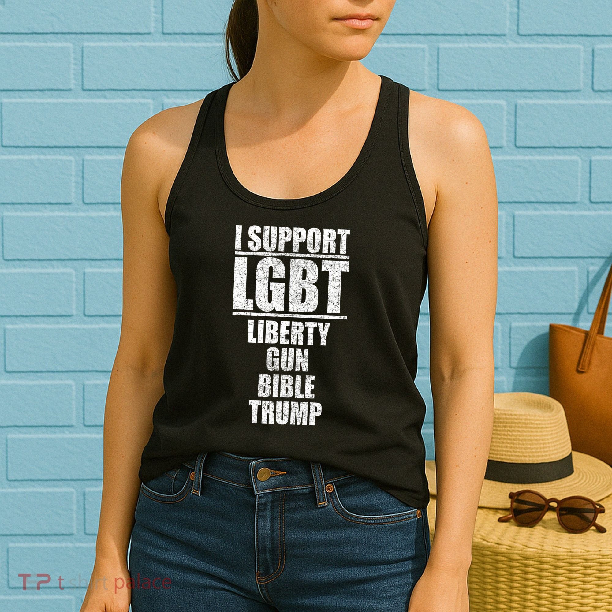 LGBT Liberty Gun Bible Trump Women's Tank Top