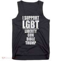 LGBT Liberty Gun Bible Trump Tank Top thumb 0